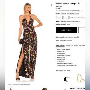 Katie May Black and Coral Jumpsuit